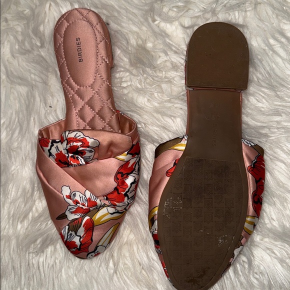 Birdies Songbird Mule Peach Floral Satin - Picture 7 of 7